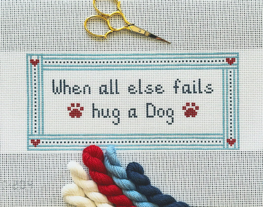 Hug a Dog Needlepoint Canvas