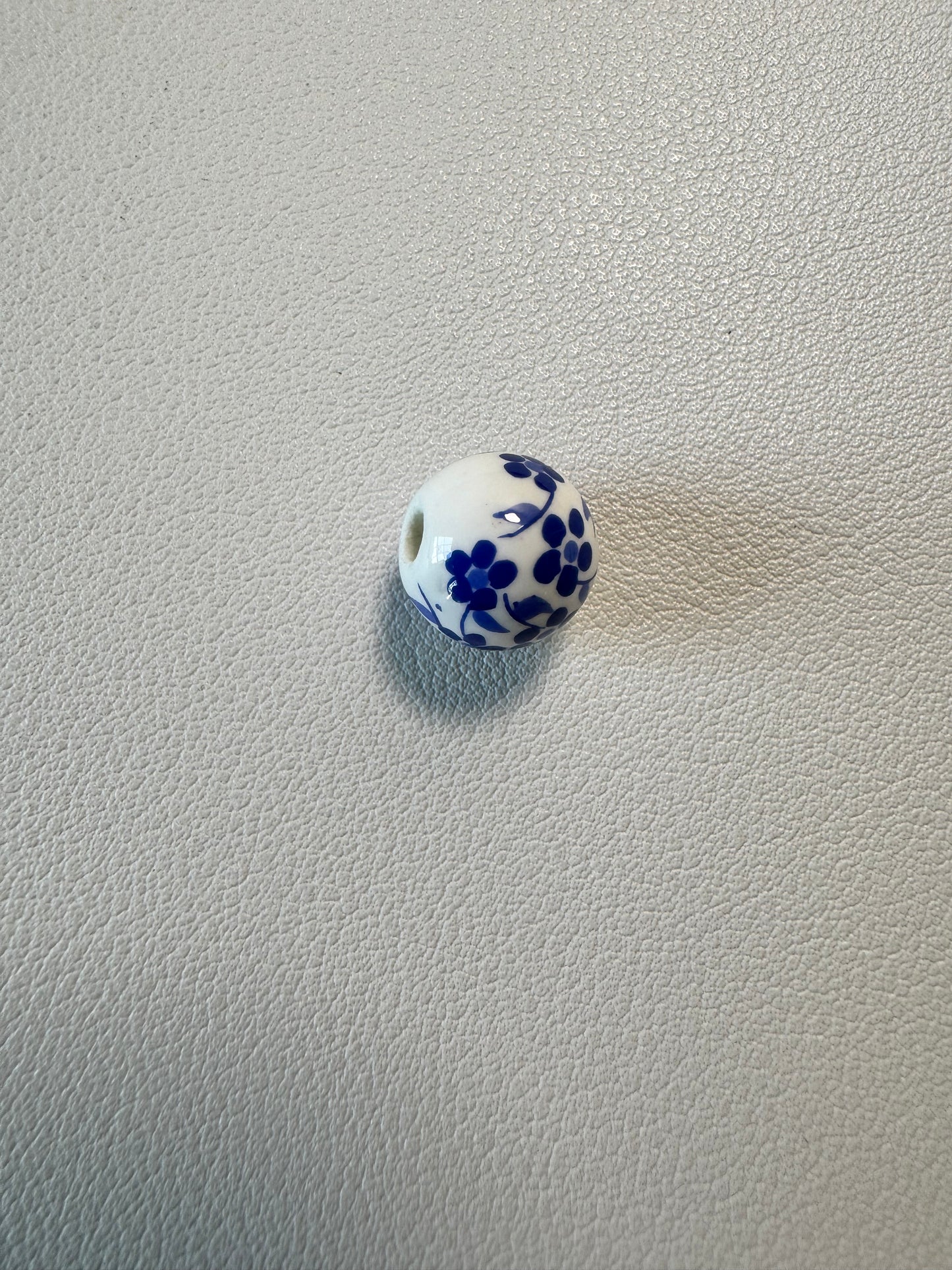 Blue & White Floral Needlepoint Finishing Beads