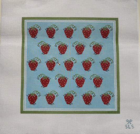 Busy Bee & Strawberries Needlepoint Canvas