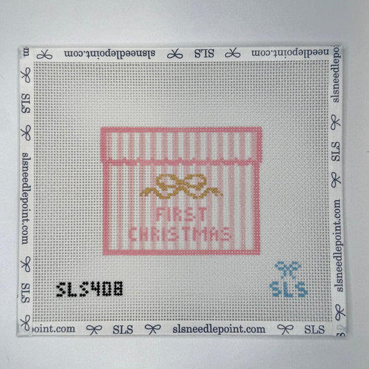 First Christmas Needlepoint Canvas, Pink