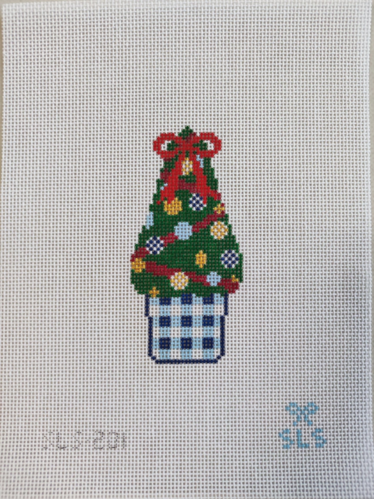 Festive Gingham Planter Ornament