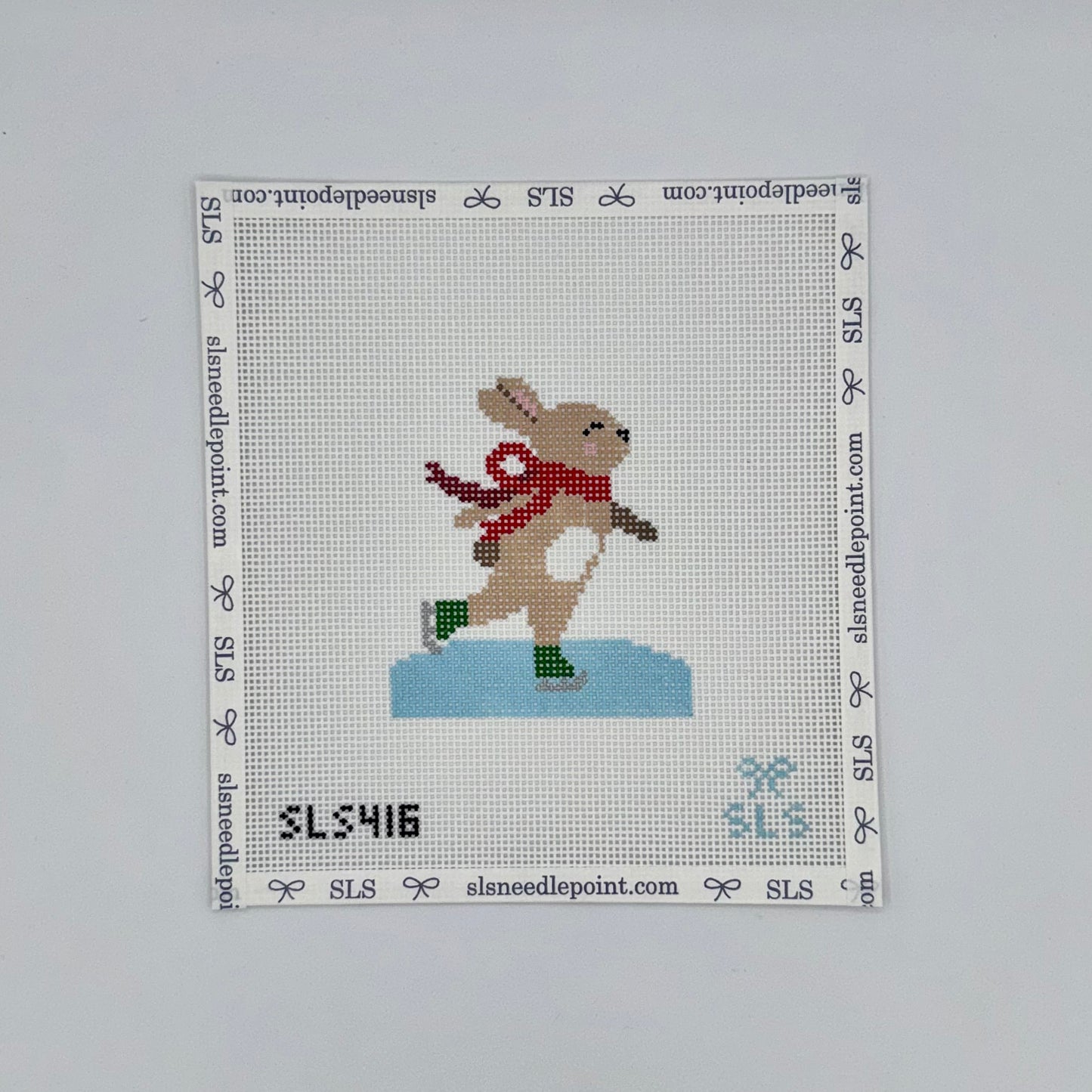 Ice Skating Bunny Needlepoint Canvas