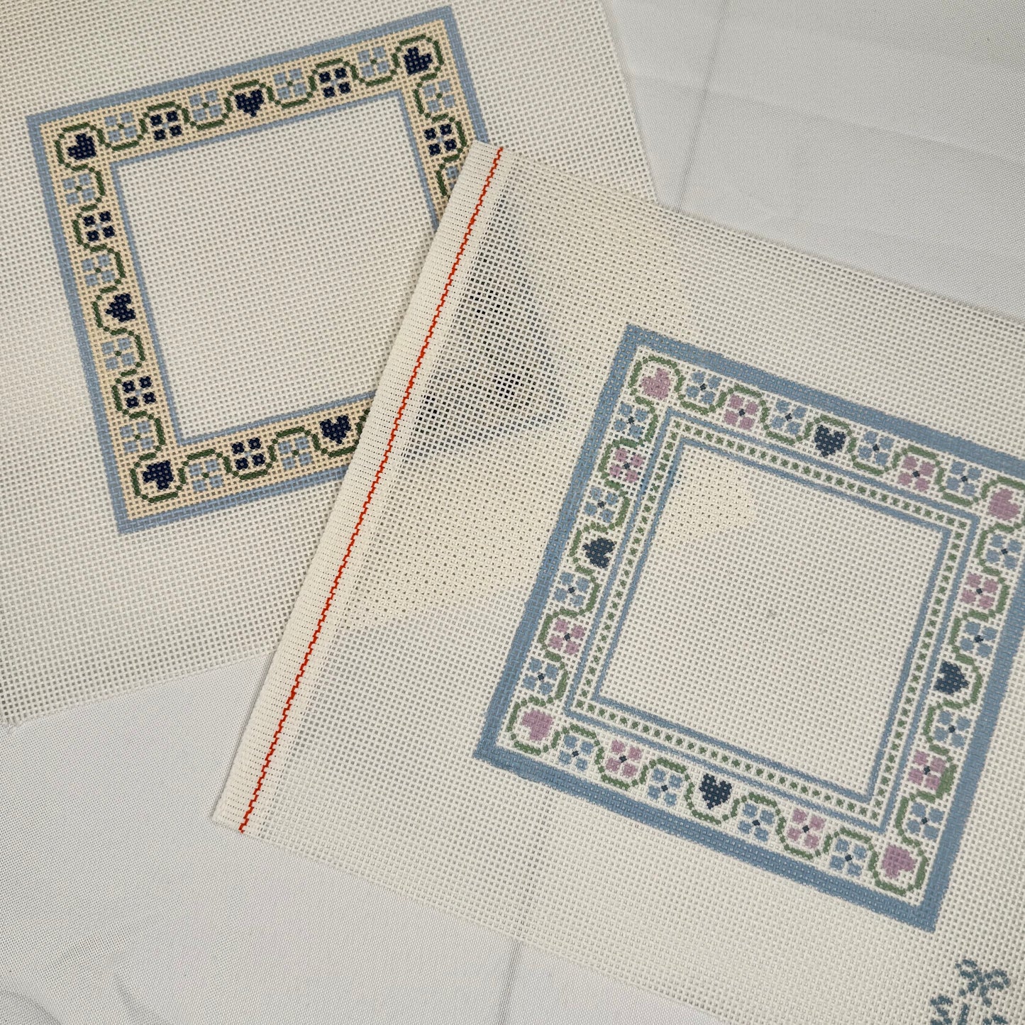 Love & Flowers Needlepoint Frame - Lavender/Blue