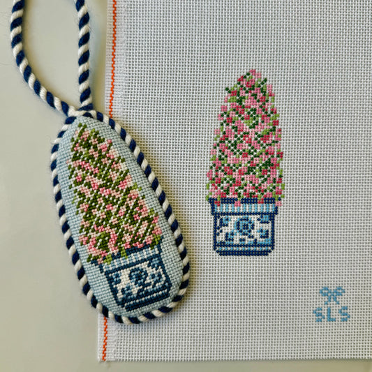 Chinoiserie Rose Trellis Needlepoint Canvas