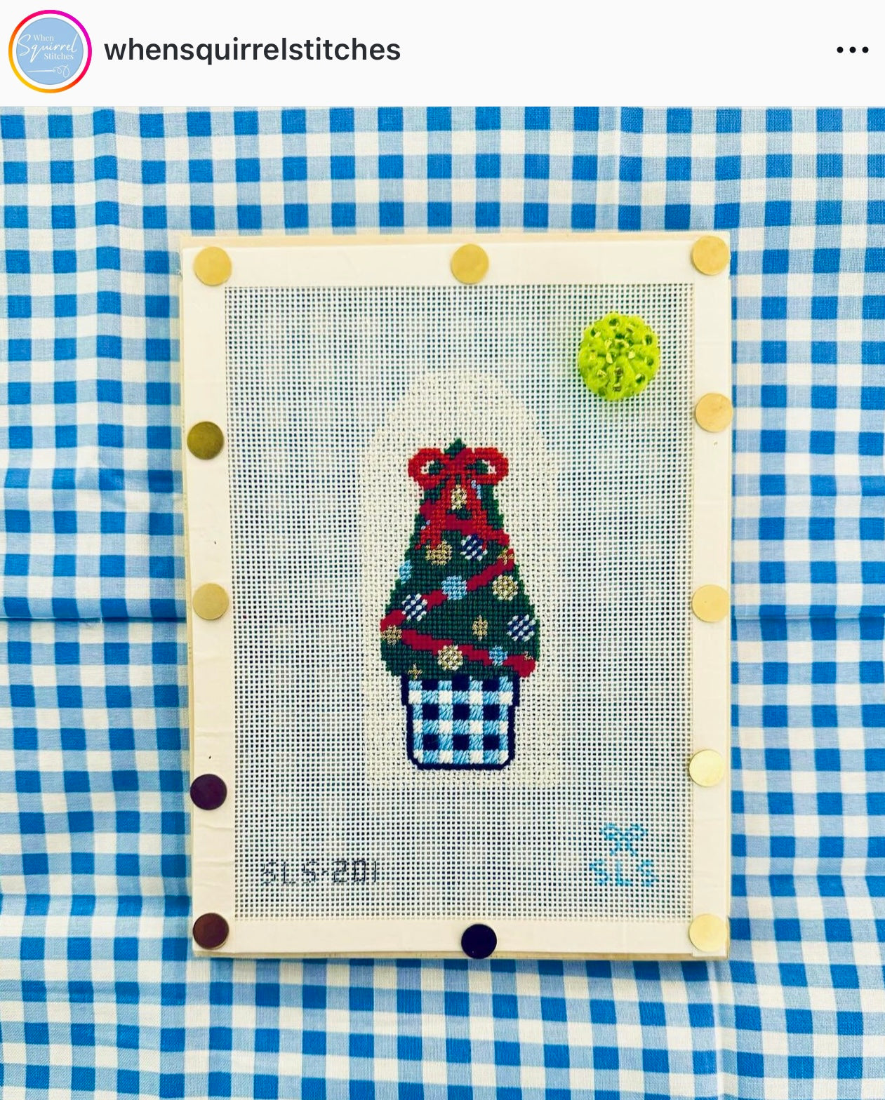 Festive Gingham Planter Ornament