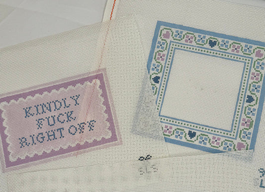 Kindly F Right Off Needlepoint Canvas