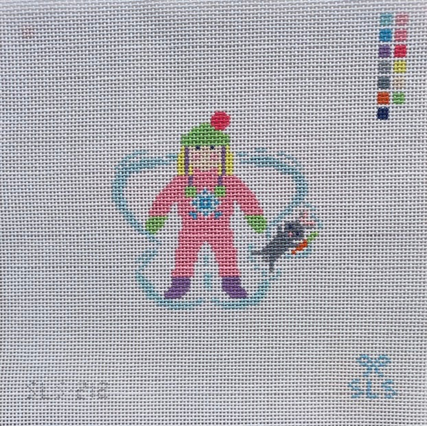 Snow Angel Girl w/ Bunny Friend