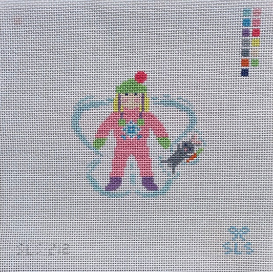 Snow Angel Girl w/ Bunny Friend