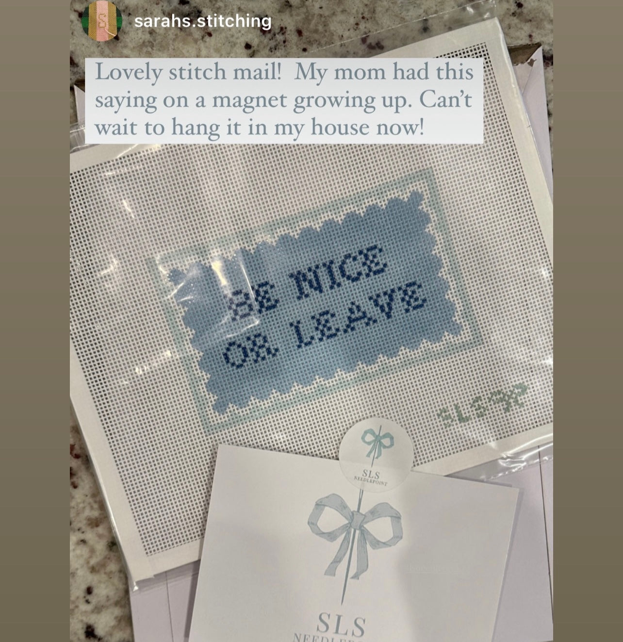 Be Nice or Leave Needlepoint Canvas