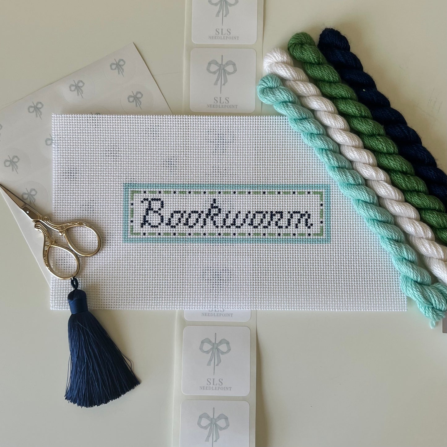 Bookworm Needlepoint Canvas