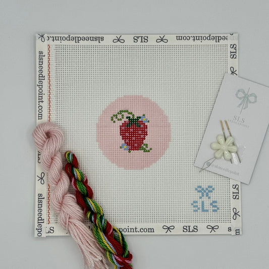 Strawberry Needlepoint Kit - Pink