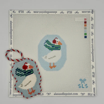 Chilly Goose Needlepoint Ornament