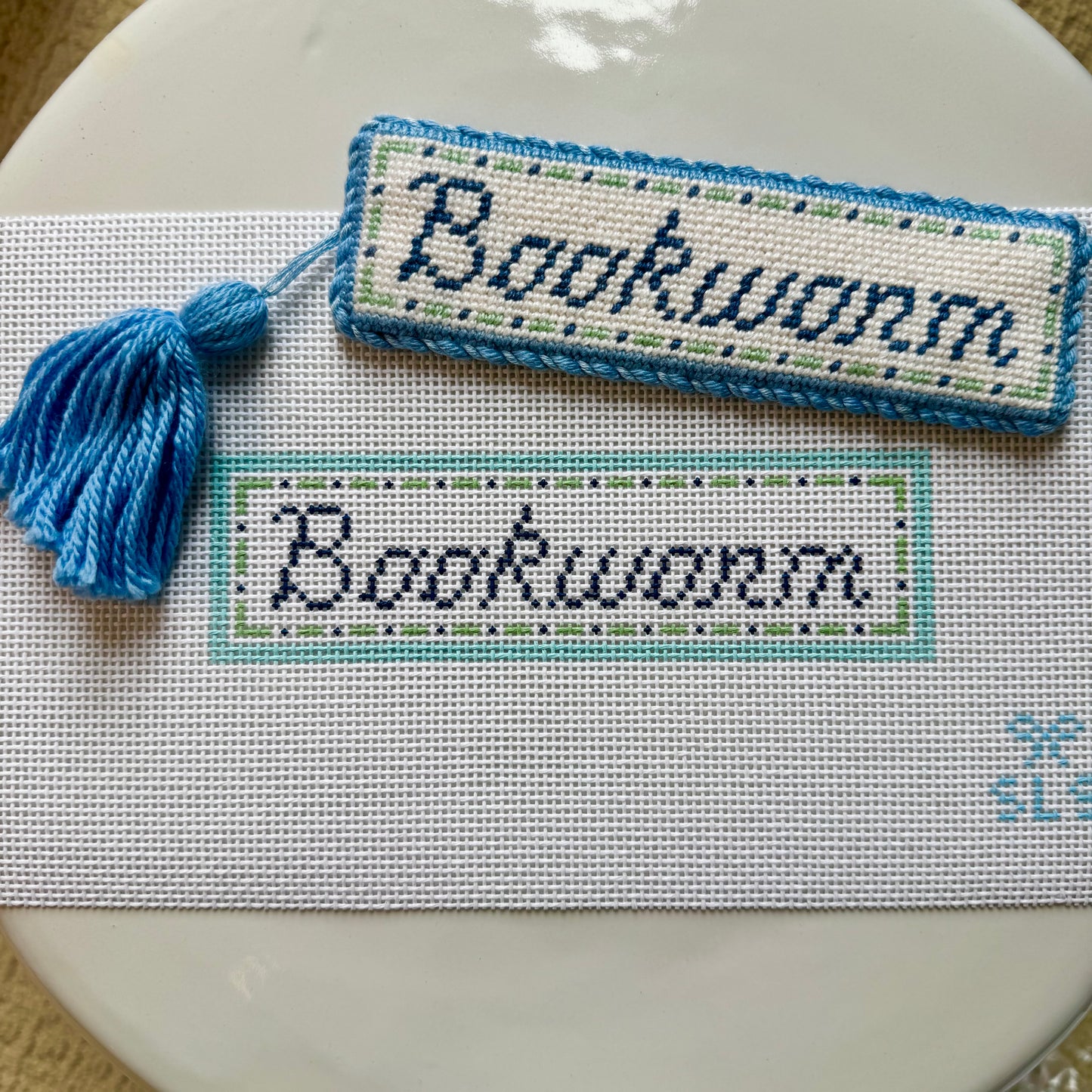 Bookworm Needlepoint Canvas