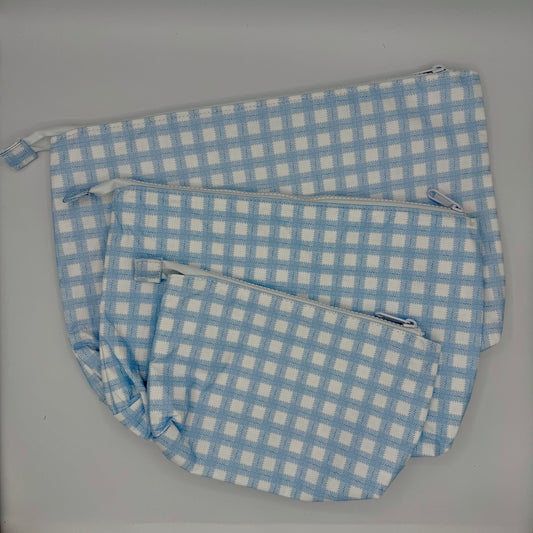 Needlepoint Project Bag - Blue Squares