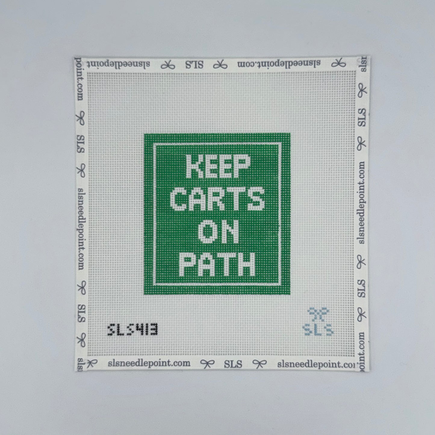 Keep Carts On Path Needlepoint Canvas