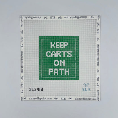 Keep Carts On Path Needlepoint Canvas