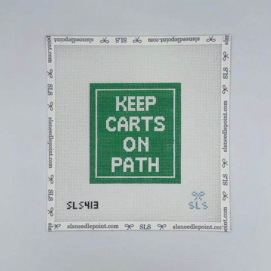 Keep Carts On Path Needlepoint Canvas