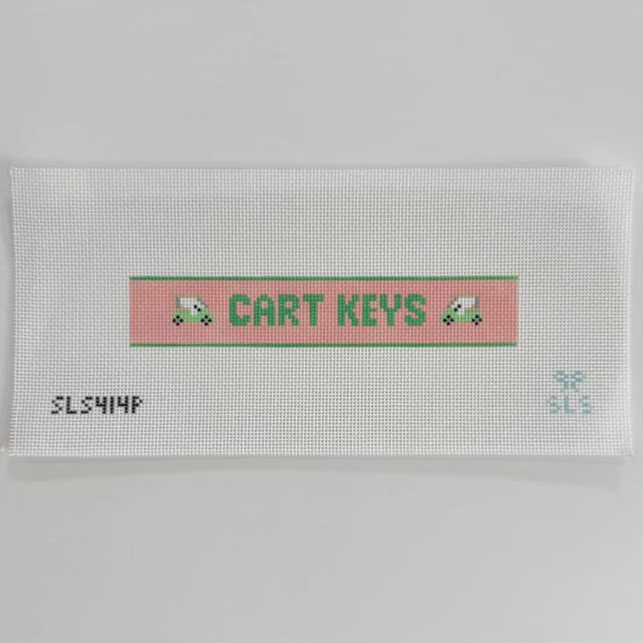 Cart Keys Needlepoint Canvas, Pink