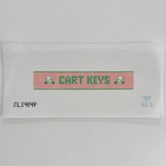 Cart Keys Needlepoint Canvas, Pink