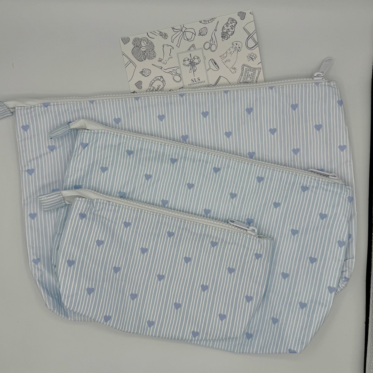 Needlepoint Project Bag - Large, Hearts