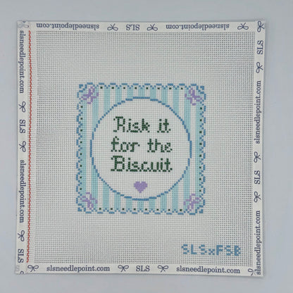 PRE-ORDER Risk It for the Biscuit Needlepoint Canvas