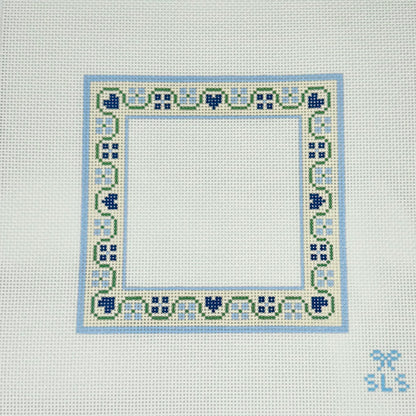 Love & Flowers Frame - Natural/Blue