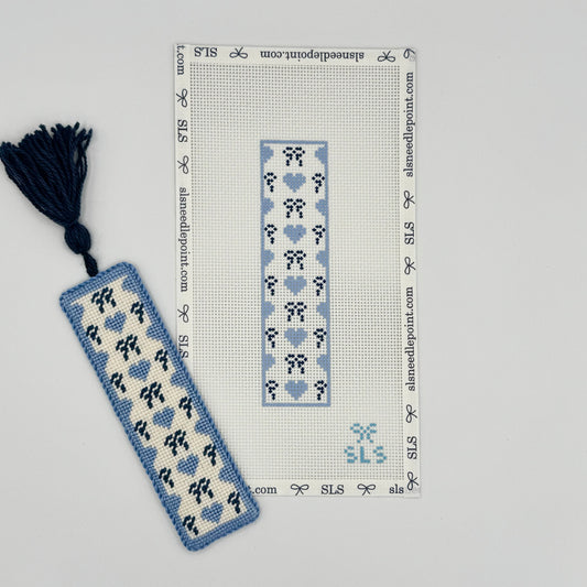 Bows & Hearts Needlepoint Fob / Bookmark