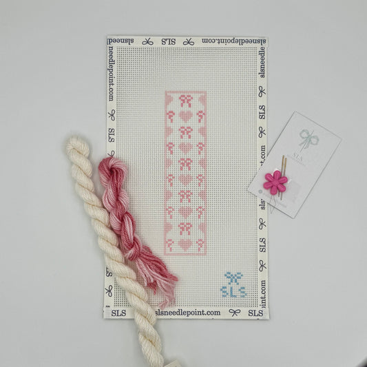 Bows & Hearts Needlepoint Kit - Pink
