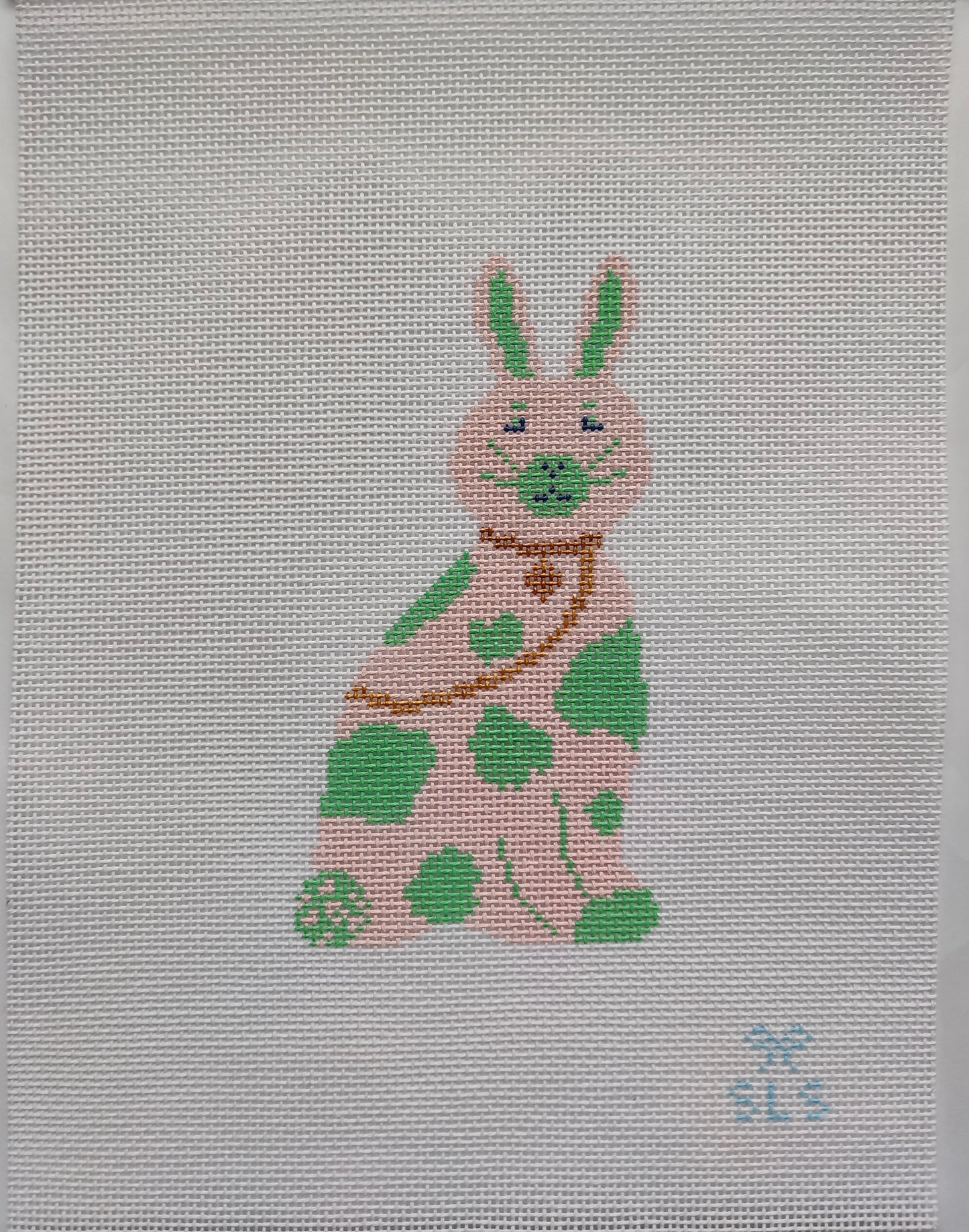 Chinoiserie Bunny Green on Pink