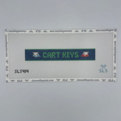 Cart Keys Needlepoint Canvas, Blue