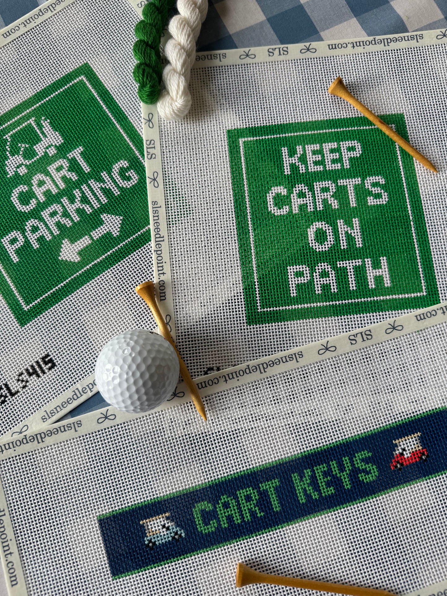 Keep Carts On Path Needlepoint Canvas
