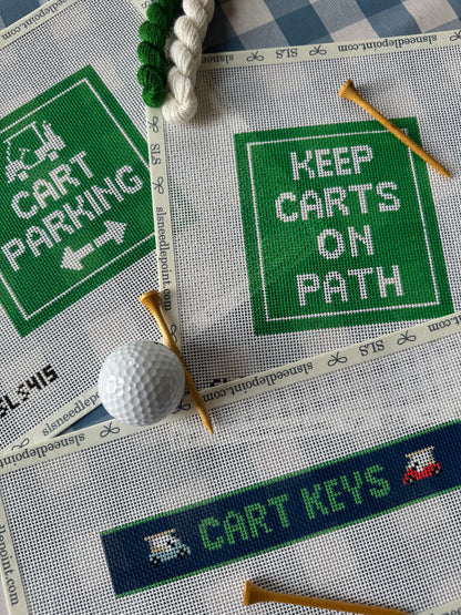 Keep Carts On Path Needlepoint Canvas