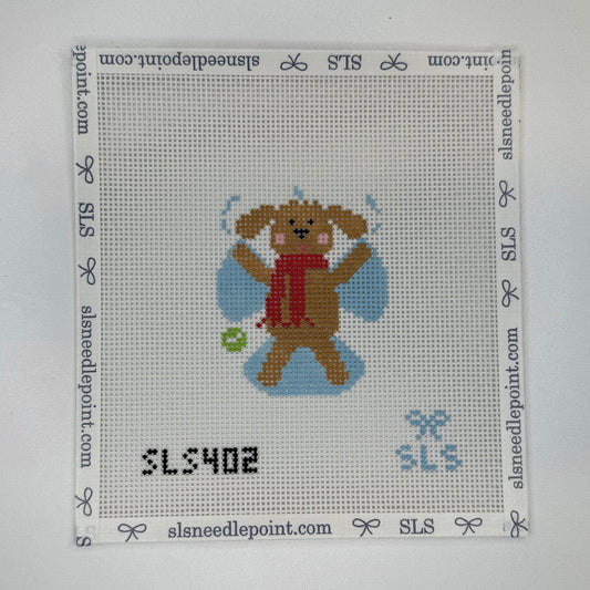 Dog Making Snow Angels