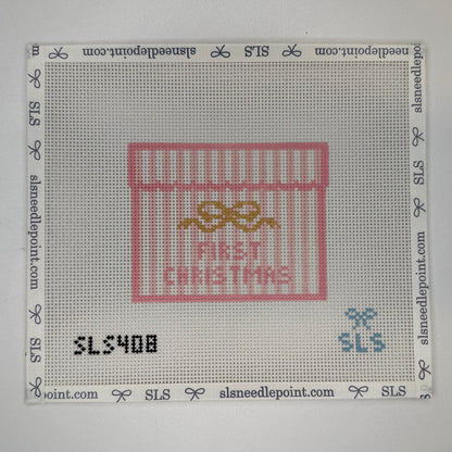 First Christmas Needlepoint Canvas, Pink