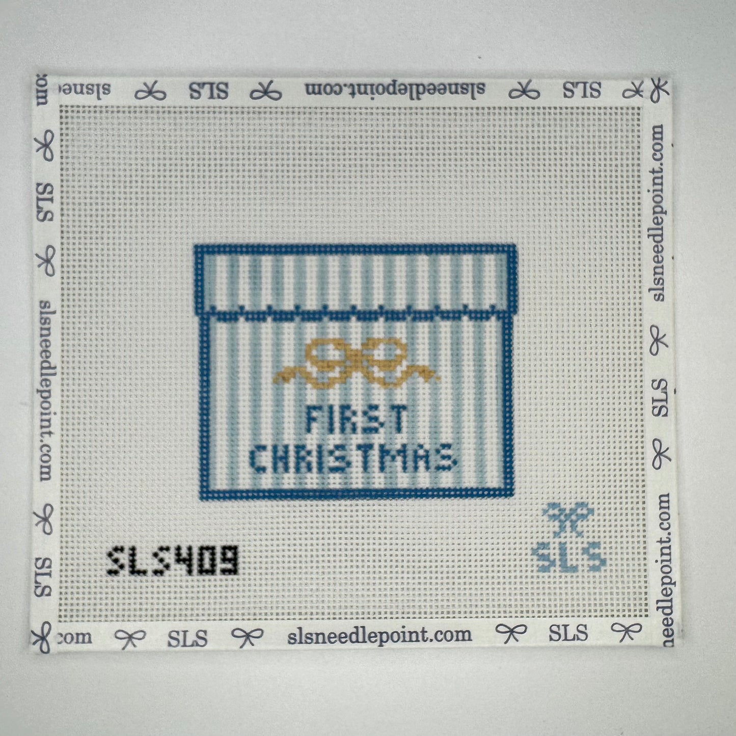 First Christmas Needlepoint Canvas, Blue