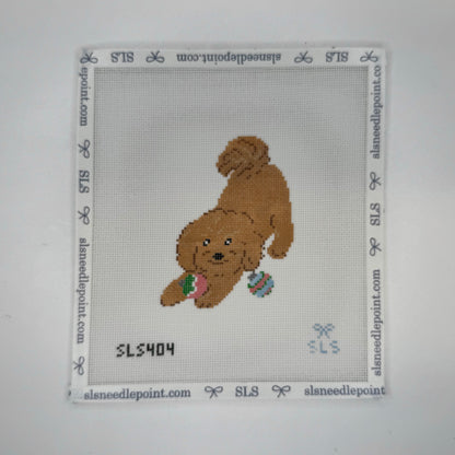 Puppy Playing with Ornaments